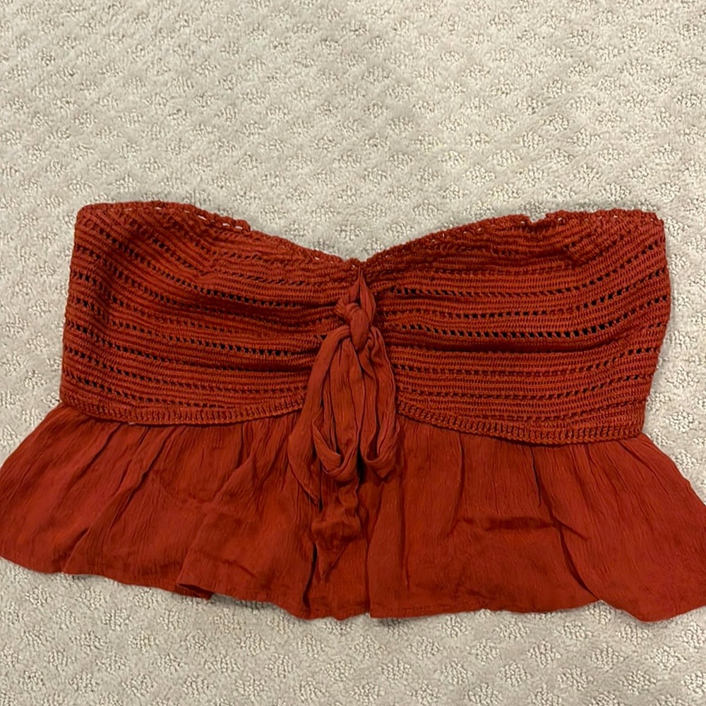 American Eagle tube top with front tie, size large